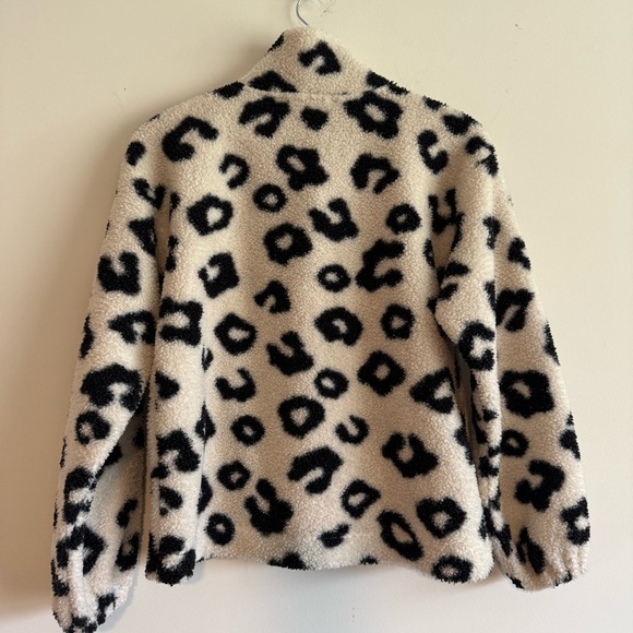 Loft Leopard Print Sherpa Snap Collar jacket size XS - Picture 7 of 7